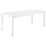 Beliani ? table de salle � manger rectangulaire 180 x 90 cm ? blanche en mdf et bois d'h�v�a ? finition ...