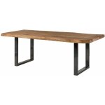 Table à manger 200x100 en bois de sheesham bois naturel pieds en u anthracite brillant freeform 5 Table à manger 200x100 en bois de sheesham bois naturel pieds en u anthracite brillant freeform 5