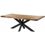 Massivmoebel24 - table � manger 220x100 manguier laqu� bois naturel / anthracite mat freeform 5
