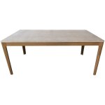 Drawer - table à manger 8 personnes effet travertin et bois - beige - kielce Drawer - table à manger 8 personnes effet travertin et bois - beige - kielce