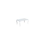 Homy france - table  manger baroque 4  6 couverts chrome verre blanc 150x90cm