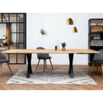 Bobochic - table  manger pieds croix extensible awani chne massif et mtal 200  280 cm