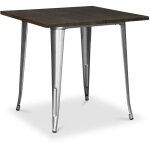 Privatefloor - table à manger carrée - design industriel - bois et métal - stylix acier Privatefloor - table à manger carrée - design industriel - bois et métal - stylix acier