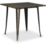 Privatefloor - table à manger carrée - design industriel - bois et métal - stylix bronze métallisé Privatefloor - table à manger carrée - design industriel - bois et métal - stylix bronze métallisé