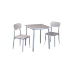 Meublorama - table a manger avec chaises de la collection toulon. coloris bois et pieds gris métal. Meublorama - table a manger avec chaises de la collection toulon. coloris bois et pieds gris métal.