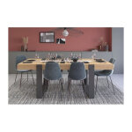 Les tendances - table a manger - decor chene artisan et gris ombre - l 223, 9 x p 93 x h 78, 6 cm - loft ... Les tendances - table a manger - decor chene artisan et gris ombre - l 223, 9 x p 93 x h 78, 6 cm - loft ...