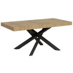 Table � manger design ch�ne clair et pieds entrelac�s anthracite 180cm artemis