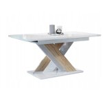 Dusine - table a manger extensible bruce - bois chene et blanc laque 140 - 180 Dusine - table a manger extensible bruce - bois chene et blanc laque 140 - 180