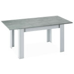 Pegane - table a manger extensible dcor bton et blanc artik - 78 x 140 - 190 x 90 cm