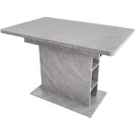 Okwish - table à manger extensible grise avec rangement et grand plan de travail, 110 / 130x70x75 cm Okwish - table à manger extensible grise avec rangement et grand plan de travail, 110 / 130x70x75 cm