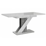 Dusine - table a manger extensible evan - blanc laque et beton 120 - 160 cm Dusine - table a manger extensible evan - blanc laque et beton 120 - 160 cm