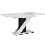 Dusine - table a manger extensible evan - blanc laque et noir 120 - 160 cm Dusine - table a manger extensible evan - blanc laque et noir 120 - 160 cm