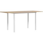 Homcom - table � manger extensible grand plateau 6 personnes acier mdf bois clair