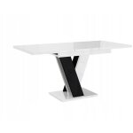 Dusine ? table � manger extensible 120 - 160 cm ? m�lamin� blanc et noir laqu� ? largeur 80 cm ? hauteur ...