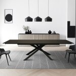 Le quai des affaires - table � manger extensible en pierre osiris / table 180x90cm + 2 allonges de 50cm ...