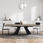 Le quai des affaires - table � manger extensible en pierre palacio 160x90cm + 2 allonges de 40cm - 10 ...