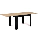 Table  manger extensible rectangle dona 4 - 10 personnes noir plateau faon htre 110 - 220 cm