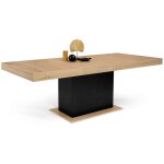 Idmarket - table  manger extensible rectangle eden 6 - 10 personnes bois et noir 160 - 200 cm