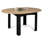 Idmarket - table  manger extensible ronde dona 4 - 8 personnes noire plateau faon htre 110 - 150 cm ...