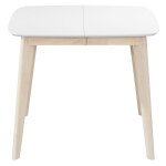 Miliboo - table  manger extensible scandinave carre blanche et bois l90 - 130 cm leena