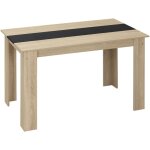 Homcom - table à manger grand plateau 4 - 6 personnes - dim. 120l x 69l x 75h cm - panneaux noir aspect ... Homcom - table à manger grand plateau 4 - 6 personnes - dim. 120l x 69l x 75h cm - panneaux noir aspect ...