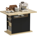 Table � manger ilot central cuisine avec grand plan de travail 4 - 6 personnes placard 4 portes 110 x ...