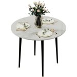 Unho - table  manger en marbre - pierre vritable table ronde 80cm pour 4 personnes grand table haute ...
