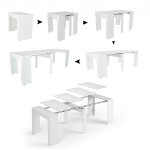 Dmora - table � manger moderne, console extensible jusqu'� 10 places, dimensions 90 x 51 x 77 cm (jusqu'� ...