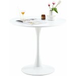 Eggree - table � manger nordique style - petite table ronde pour balcon - blanc