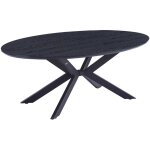 Home deluxe - table de salle  manger ovale aventis avec pied en toile - 200 x 120 cm couleur : dark ...