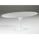 Les tendances - table à manger ovale bois blanc et pied métal 200cm Les tendances - table à manger ovale bois blanc et pied métal 200cm