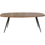 Table à manger ovale en teck recyclé brossé et en métal 6 places l200 - dili Table à manger ovale en teck recyclé brossé et en métal 6 places l200 - dili