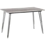 Beliani - table  manger rectangulaire 120 x 70 cm en mdf plateau effet marbre pieds argents greyton ...