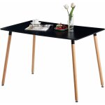 Table  manger rectangulaire en bois - style scandinave simple  quatre pieds - 110 x 70 x 73 cm - noir ...