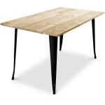 Privatefloor - table à manger rectangulaire - design industriel - bois - troy noir Privatefloor - table à manger rectangulaire - design industriel - bois - troy noir