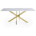 Deco in paris - table à manger rectangulaire design verre marbré et pieds dorés 6 Deco in paris - table à manger rectangulaire design verre marbré et pieds dorés 6