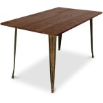 Table à manger rectangulaire - industrielle - bois - tawny bronze métallisé Table à manger rectangulaire - industrielle - bois - tawny bronze métallisé
