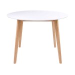 M&s - table à manger ronde 105x75 cm blanc et naturel - kongas M&s - table à manger ronde 105x75 cm blanc et naturel - kongas