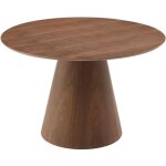 Vente - unique - table à manger ronde 4 personnes placage noyer - naturel foncé - antaliza Vente - unique - table à manger ronde 4 personnes placage noyer - naturel foncé - antaliza