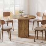 Table � manger ronde - 80 �75 cm - table de cuisine pour salle � manger - table ronde avec structure ...
