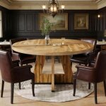 Table � manger ronde, table basse de style rustique, table � manger au design g�n�reux (table seule, ...