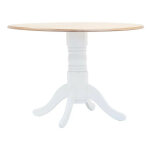 Table � manger ronde ch�ne clair et h�v�a massif blanc nyca