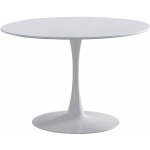 Pegane - table  manger ronde coloris blanc - diamtre 110 x hauteur 75 cm