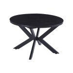 Home deluxe - table de salle  manger ronde  rallonges aventura avec pied en toile - 120 - 160 x 120 ...