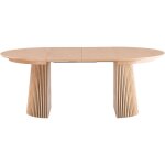 Homifab - table � manger ronde extensible en bois 4 � 8 personnes - 120 / 200 cm - ada