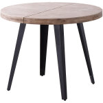 Pegane - table à manger ronde extensible en bois de chêne miel avec pieds en métal noir - longueur 140 ... Pegane - table à manger ronde extensible en bois de chêne miel avec pieds en métal noir - longueur 140 ...