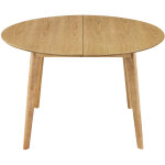 Table à manger ronde extensible finition chêne l120 - 150 cm leena Table à manger ronde extensible finition chêne l120 - 150 cm leena