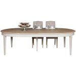 Table � manger ronde extensible pi�tement cr�me l130 / 310 - villas