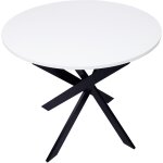 Skraut home - table � manger ronde fixe, mod�le zen, 90 x 90 x 77 cm de haut, capacit� jusqu'� 4 personnes, ...