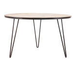 Miliboo - table  manger ronde industrielle bois manguier massif et mtal d125 cm atelier